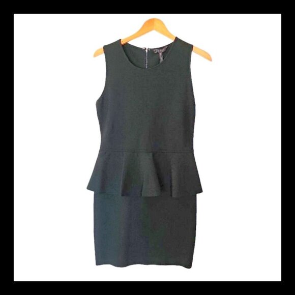 BCBGMAXAZRIA Black Francis Layered Peplum Large‎ L Ruffle - Picture 6 of 16
